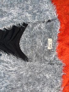 Fur Bust Crop Cardigan