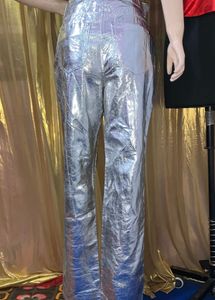 Metallic Silver Pants