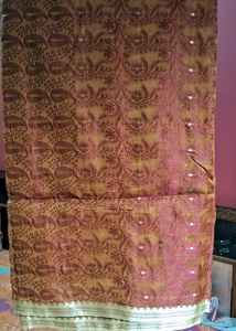 Beautiful Golden Work Silk Saree