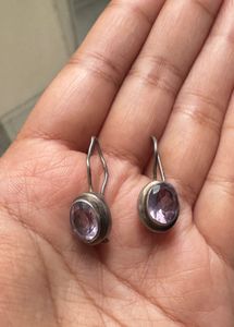92.5 Amethyst Silver Earrings
