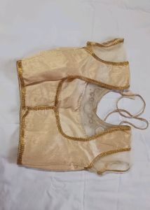 Golden Blouse With Mirror Design