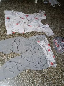 White And Gray Multi Colour Suit