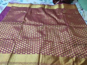 Elegant Maroon &amp; Gold Pattu Sari