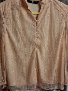 Peach Lace Top