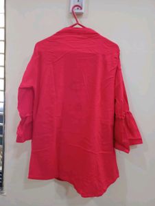 Red Colour Top With Important Fabric