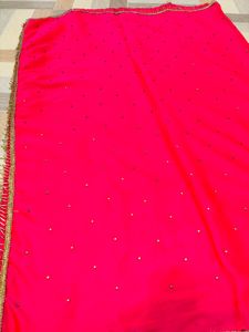 Pink Embellished Dupatta