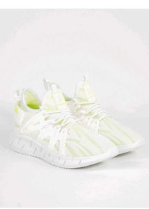 White &amp; Yellow Accent Sneakers