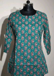 Red Floral Print Kurti Tunic