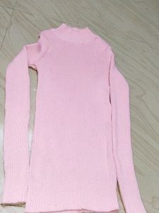 Turtle Neck Strechable Top For Women