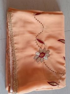 New , never used georgette embroidered saree...dul