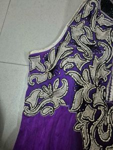 Purple Embroidered Kurta