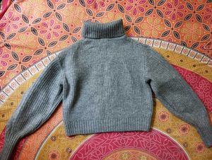 Gray Turtleneck Sweater