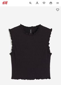 H&M Black Sleeveless Top/ SMOCKED JERSEY TOP