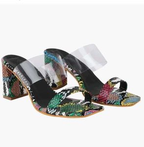 Snakeskin Print Heels