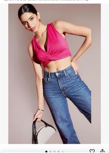 Hot Pink Knotted Crop Top