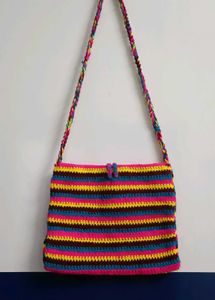 Colorful Striped Crossbody Bag