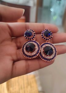 Elegant Blue Stone Drop Earrings