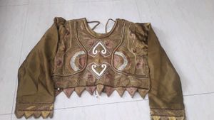 Silk Choli-suit (Mehandi-green Colour) For Women