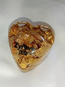 Golden Petals Heart Shape Pen Stand+ Paper Weight