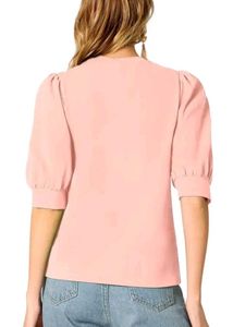 Pink Puff Sleeve Top