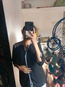 Black Shirt And Short Kurta