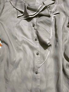 shiney Elegant Ruffled Top