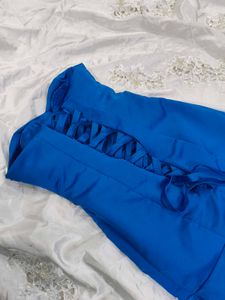 Elegant Blue High Low Dress