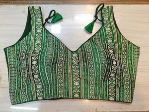 Green & Gold Sequins Blouse