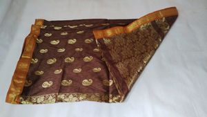 Brown Saree With Rich Pallu