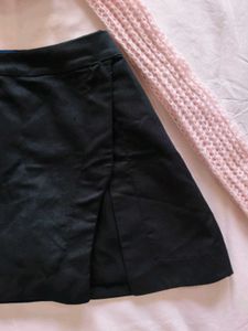 Black Slit Skort
