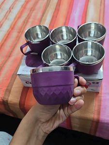 tea steel cup of set 6 cups