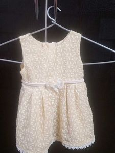 Ivory Floral Leaf Baby Dress