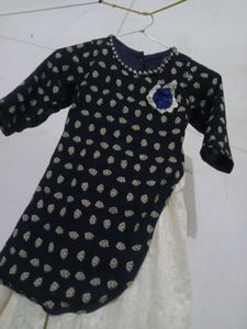 Girls Blue and White Dress