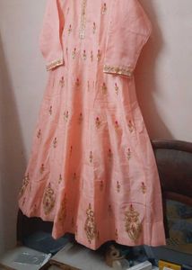 Elegant Pink Anarkali Party Gown