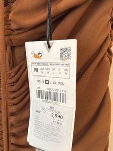Zara Brown Ruched Mini Dress