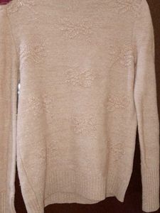 Cute turtle neck &amp; bow sweatshirt with bell sleeve