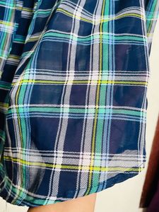 Plaid Tie Neck Shirt Top