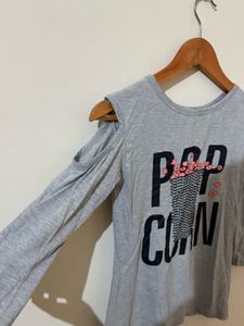 S Graphic Cold Shoulder Tee