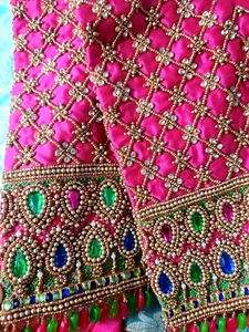 Pattu Saree With Heavy Maggam Blouse