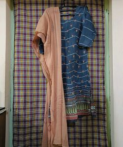 Blue Embroidered Kurti with Dupatta