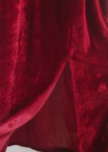Elegant Red Velvet Dress