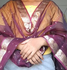 Teal Dupatta with Silver Detail