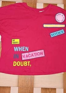 Oversized Shoulders Half T Shirt (Crop Top)