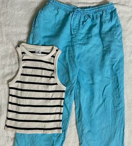 H&amp;m Tank Top And Linen Pant Set