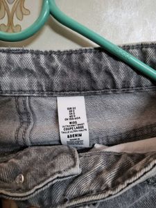 Gray High Rise Straight Leg Denim