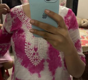 Tie-Dye Short Lucknowi Kurti