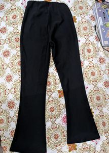 Bootcut Black Ribbed Trouser ⚫