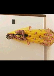 Girl&#39;s Yellow Floral Lehenga Choli