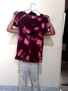 Tye Dye Night Suit Capri
