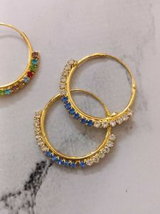 Combo Of Two Pairs Hoop Earrings with Colorful